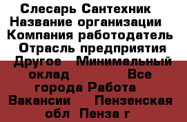 Слесарь-Сантехник › Название организации ­ Компания-работодатель › Отрасль предприятия ­ Другое › Минимальный оклад ­ 25 000 - Все города Работа » Вакансии   . Пензенская обл.,Пенза г.